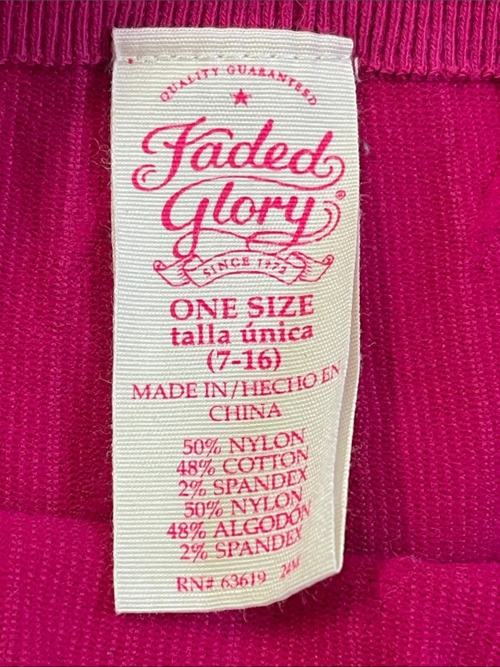 Girls Faded Glory pink super stretchy pants one size (7-16)
